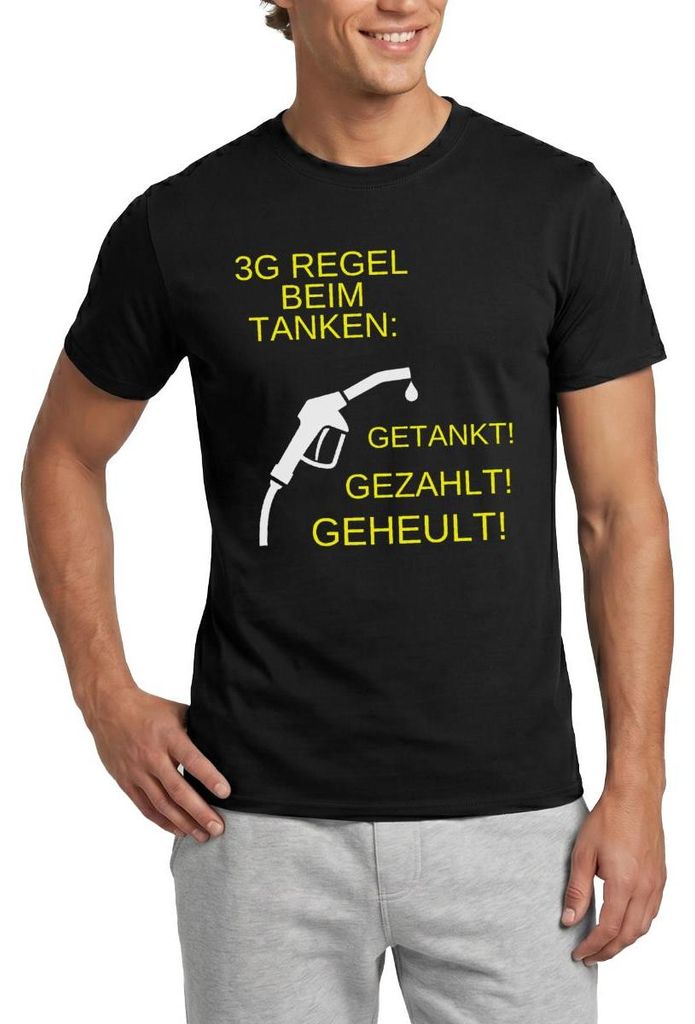Spreadshirt Tankpreise | 3G | Getankt Gezahlt Geheult Männer T-Shirt, XL, Schwarz