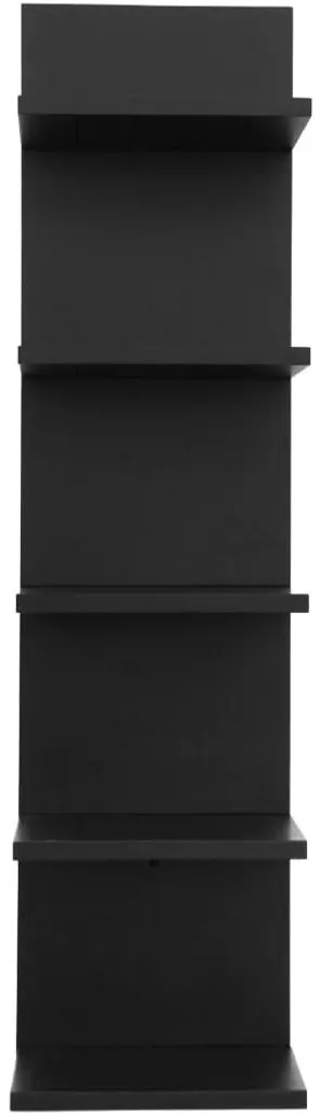 Étagère murale noire gain de place à 5 niveaux, solution de rangement déco