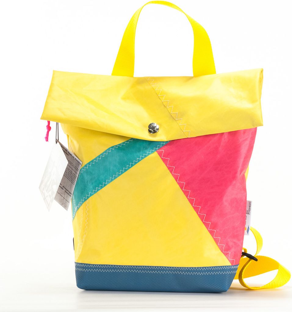 Back Bag No. 19, Rucksack Tasche, Sporttasche, Segeltuch, Unikat, SailArt Fashion