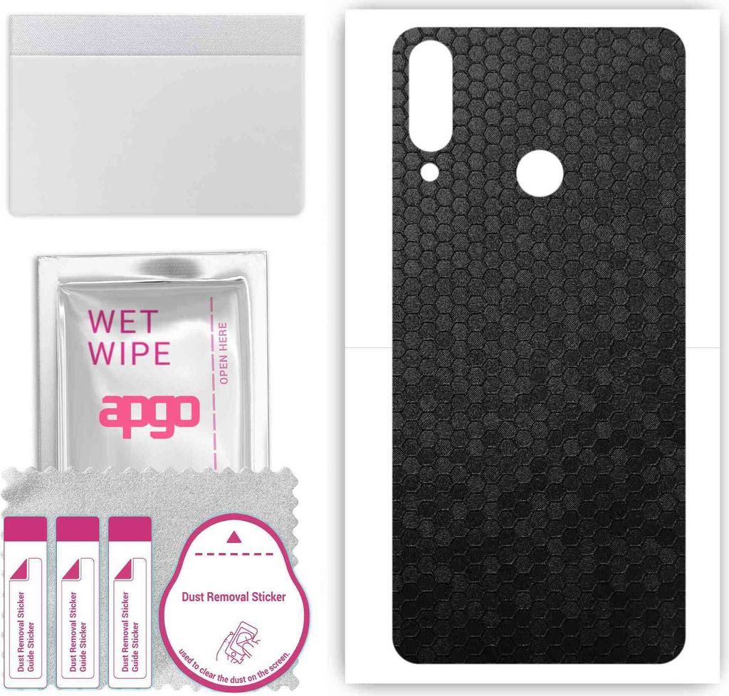 apgo Rückseite Schutzfolie, Skin, kompatibel mit Wiko View3 Pro, Hinten Displayschutzfolie aus Vinylfolie, kratzfest, einfache Montage - Schwarze ...