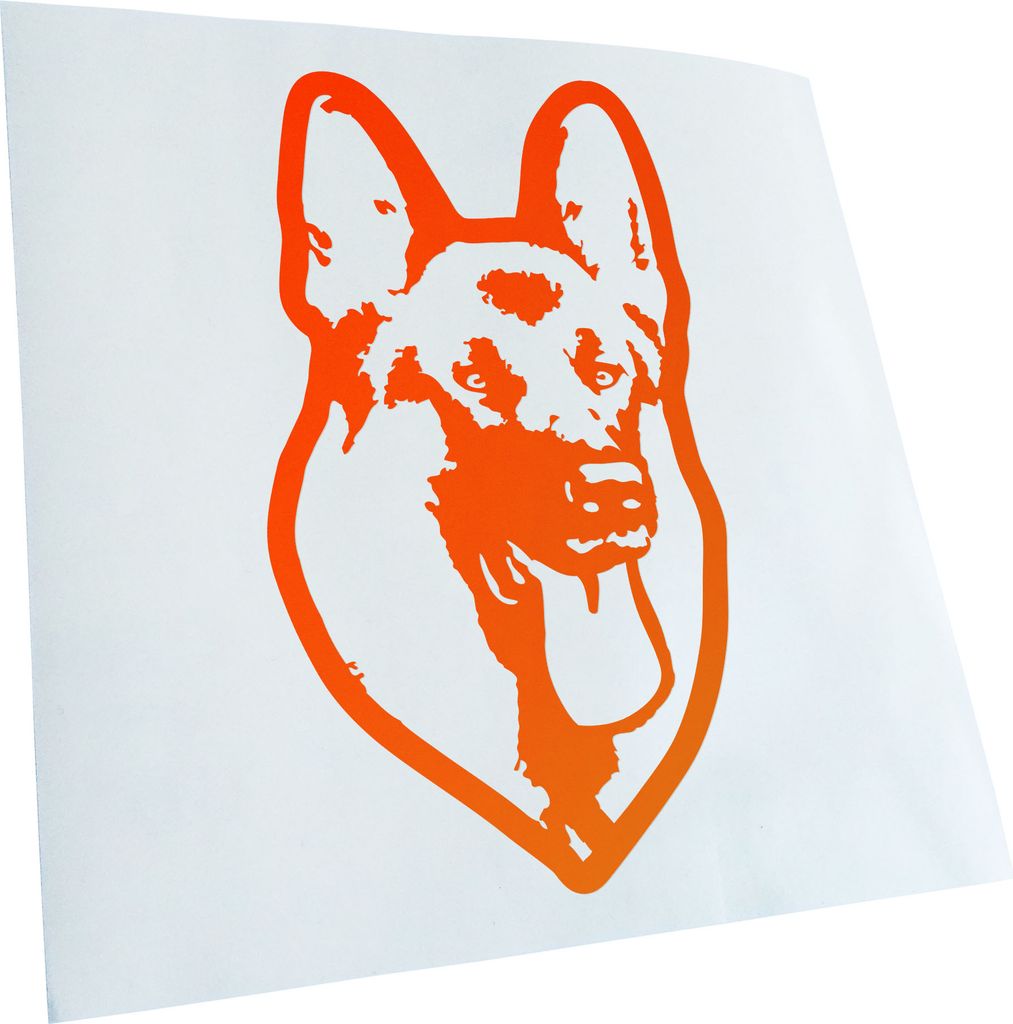Kiwistar - Autoaufkleber - German sheperd Hund - Neonorange - 30x18cm - Aufkleber für Auto, Laptop, Fahrrad, LKW, Motorrad mehrfarbig JDM Decal Ra...