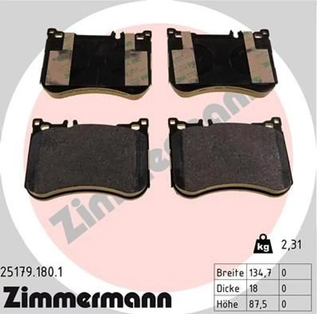 Plaquettes de frein ZIMMERMANN 25179.180.1 pour Mercedes SL et Classe S