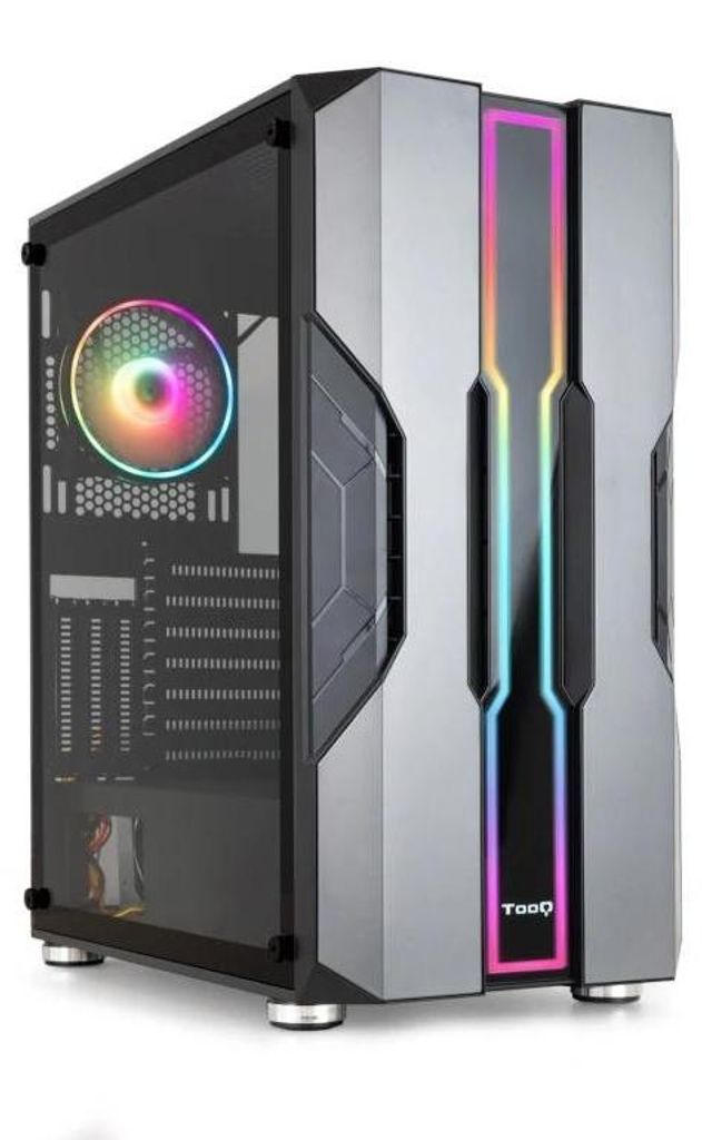 Caja Gaming TooQ Nightcity TQGCC103-B ARGB ATX/Midi Tower Plata Acero/Vidrio Templado