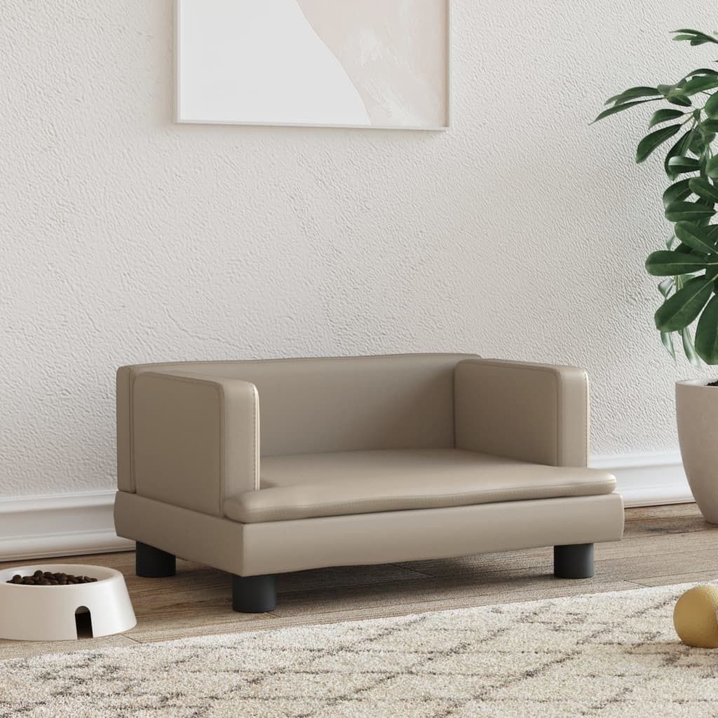 The Living Store Hundebett Cappuccino-Braun 60x40x30 cm Kunstleder