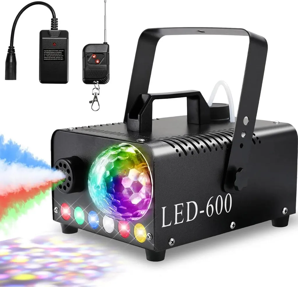 Machine à fumée 600W en fonte avec 6 couleurs LED et boule magique DJ