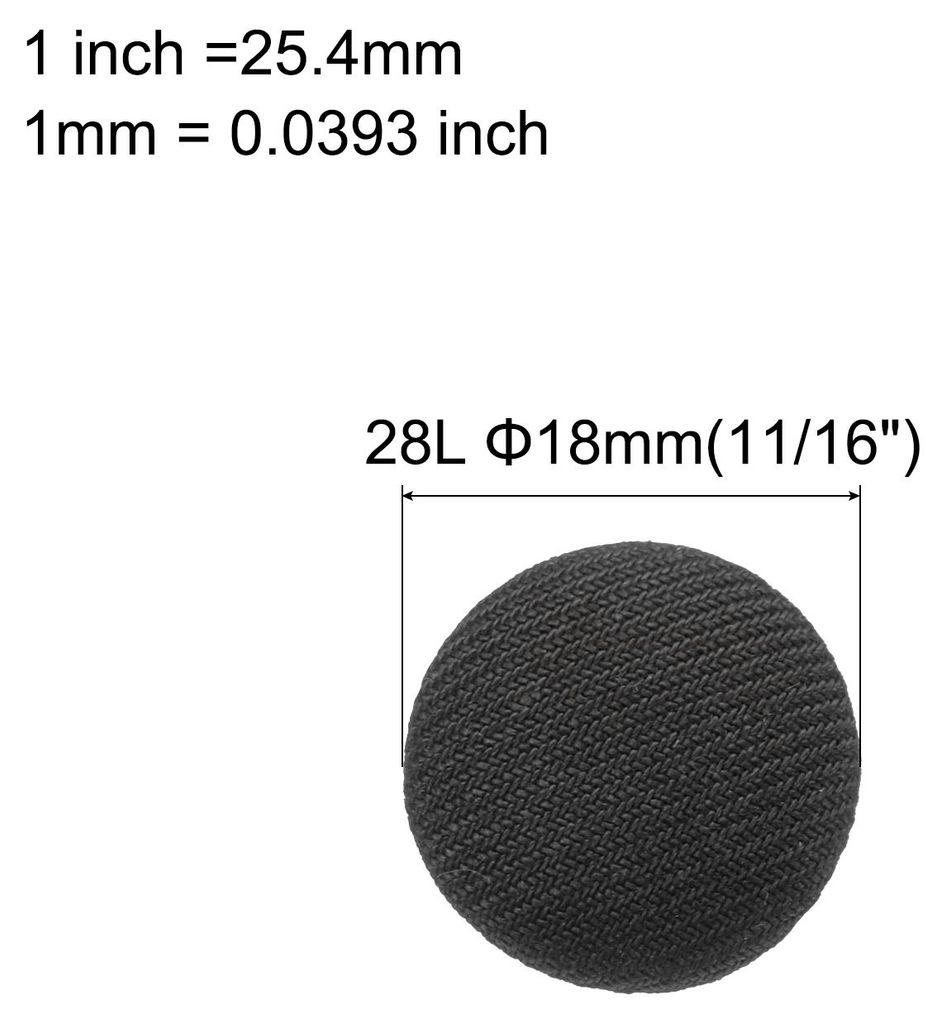 30 Stš¹ck 18 mm Kn?pfe Schwarz mit Stoffš¹berzug, Vintage Stoffkn?pfe Bezogen N?hkn?pfe Runde Bastelkn?pfe Metallschaft fš¹r Mantel Jacke Anz...