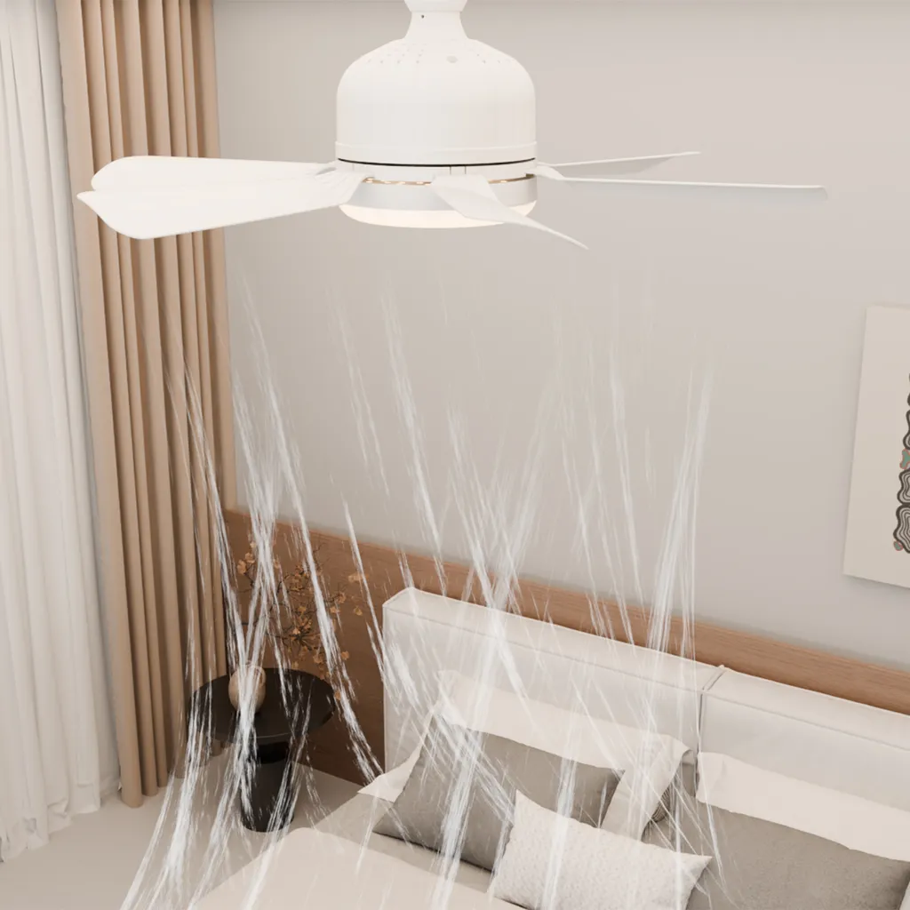 Lampe de ventilateur de plafond LED avec télécommande - Modèle V7-White - 4