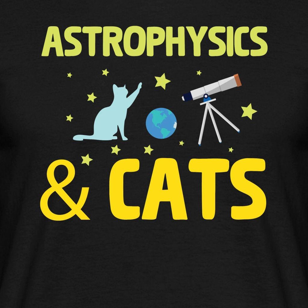 Spreadshirt Astrophysics & Cats | Katze Und Weltraum Männer T-Shirt, XL, Schwarz