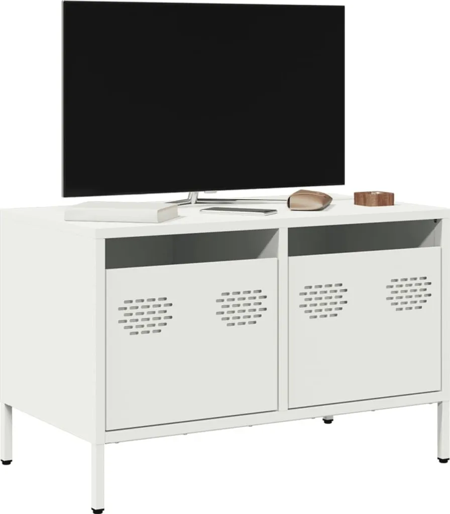 Mobile TV Bianco per Piccoli Spazi Maison Exclusive Acciaio 68cm