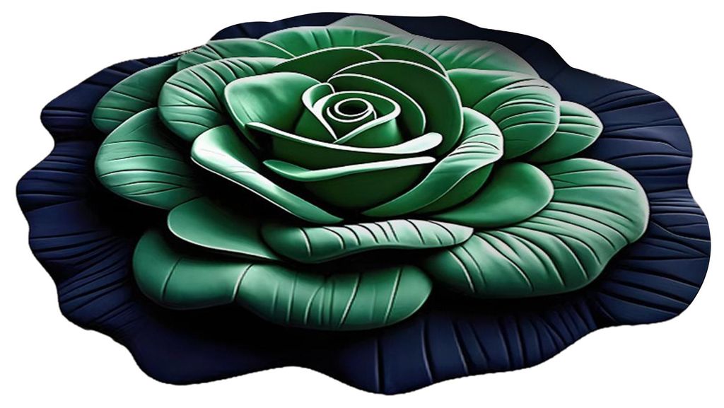 Fußmatte in Blumenform mit weicher, farbverlaufender Blütenblattstruktur, 3D-Blumenmuster, rutschfest, waschbar, dekorativer Teppich für Badezim...