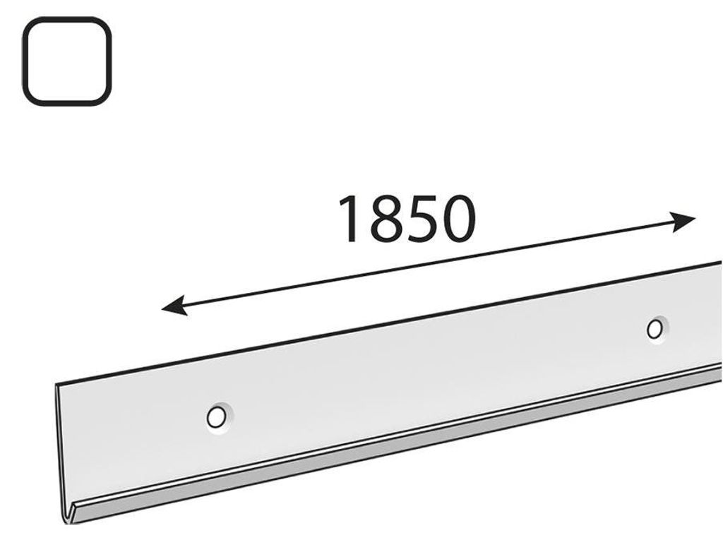 INTEGRI Weiss Horizontalschiene 1850mm Garderobensystem Verbindungsschiene Regal Stahl