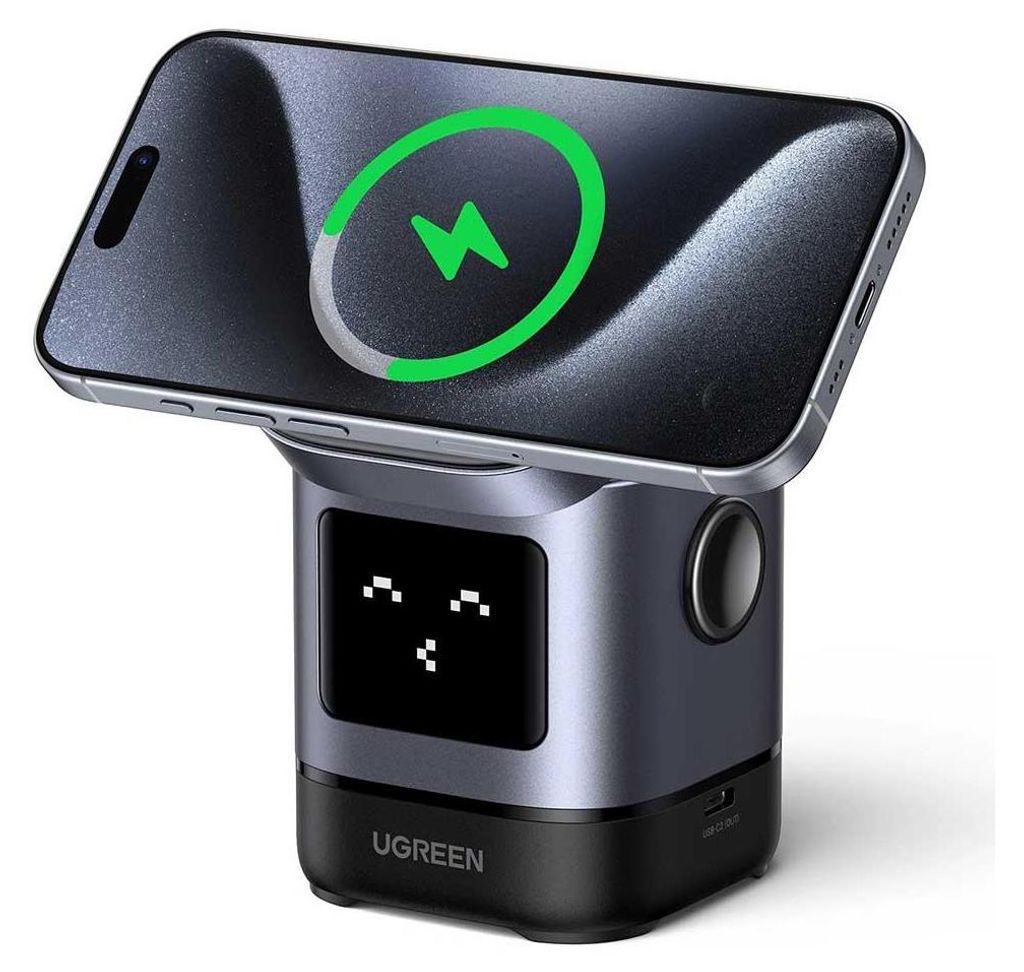 Station de recharge 2 en 1 - UGREEN - Robot - Qi2 - Noir Image du produit 
