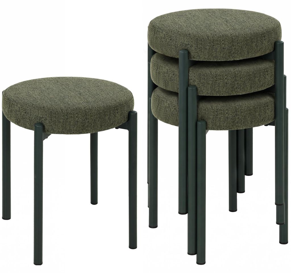 HOMCOM: Juego de 4 taburetes para comedor, apilables, con Imagen del producto 