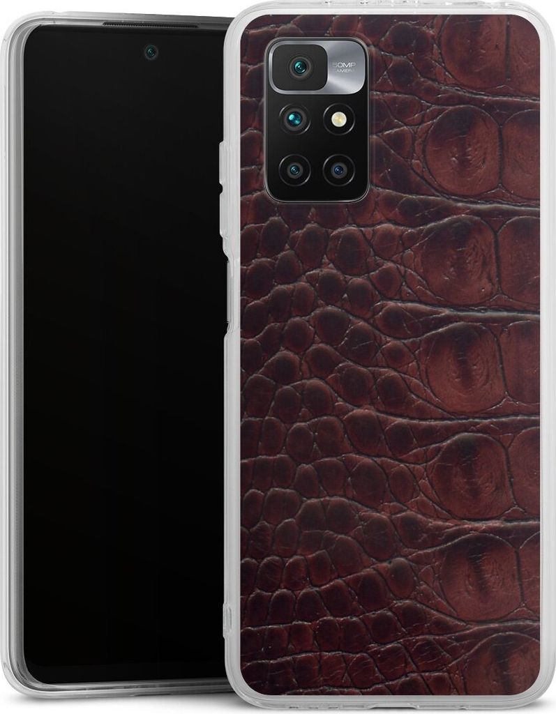 DeinDesign Handyhülle für Xiaomi Redmi 10 Silikon Hülle Case Smartphone Schutzhülle Animalprint Krokodil Leder