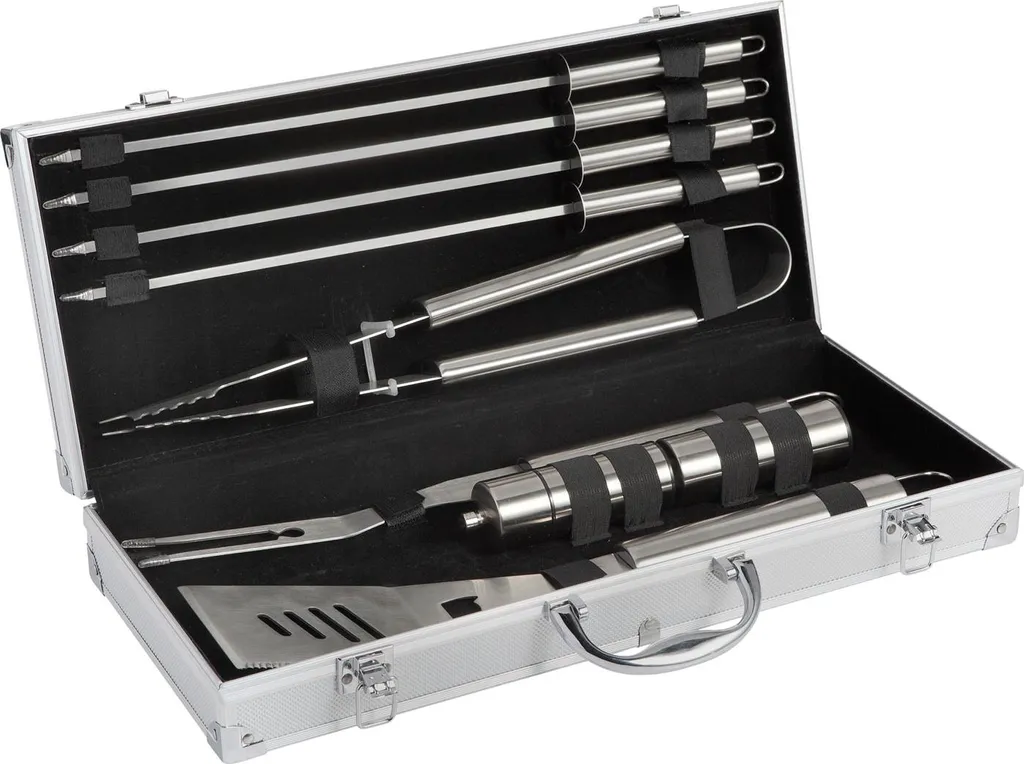 Mallette de barbecue en acier inoxydable : Ustensiles professionnels