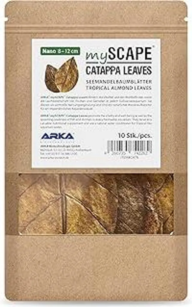 ARKA mySCAPE Catappa 10 pz: 100% Naturale per Acquari Sani 8-12cm