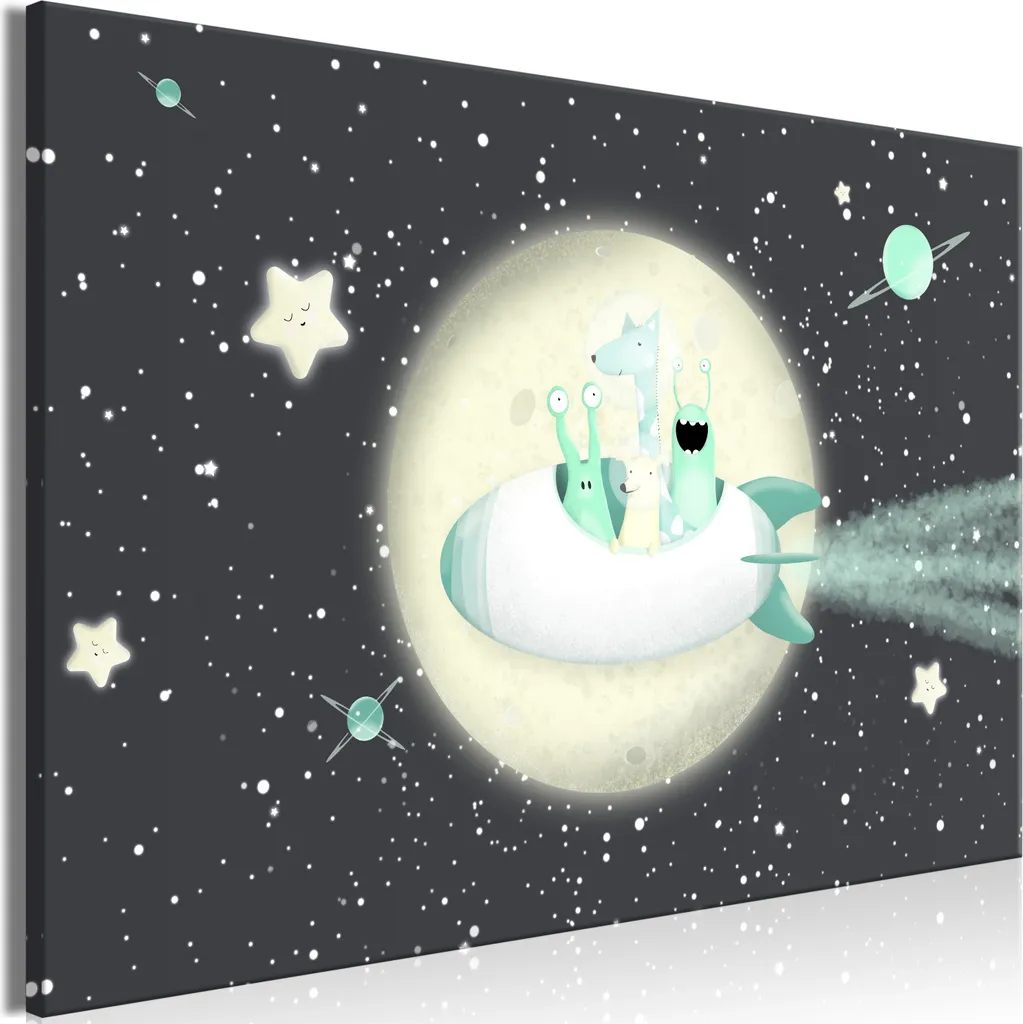 Decorazione Parete Bambini Rocket Crew 120x80 - Tela Moderna TNT