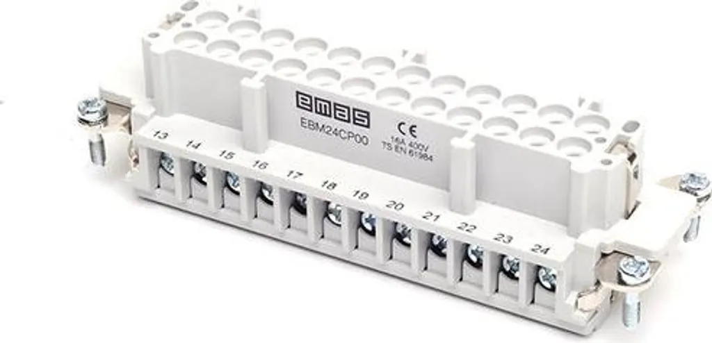 Connecteur industriel femelle 24 pôles 16A pour boîtier métallique IP65