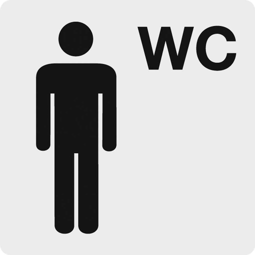 Schild Alu Piktogramm Herren WC Selbstklebend 60x60mm
