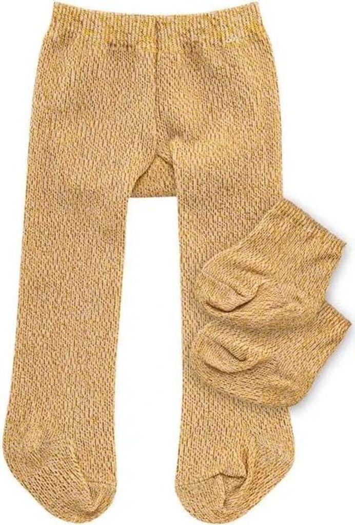 Heless Puppenstrumpfhose gold mit Socken - Puppenkleidung 28-35 cm