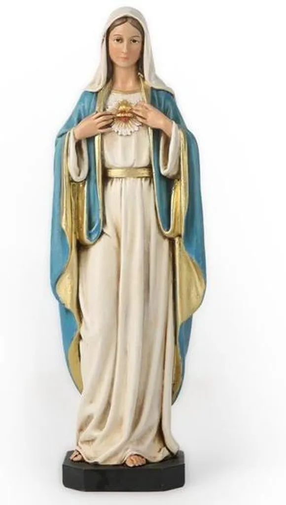 Statue religieuse Vierge Marie 15 cm blanche pour décoration d'autel