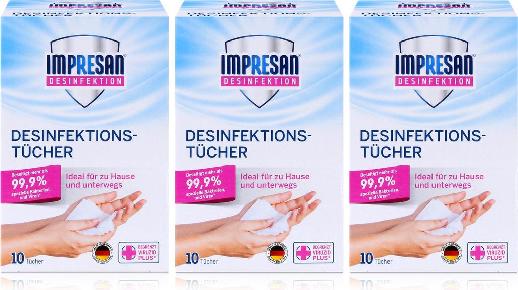 Impresan Desinfektions-Tücher 10 stk. - Ideal für unterwegs Produktbild 