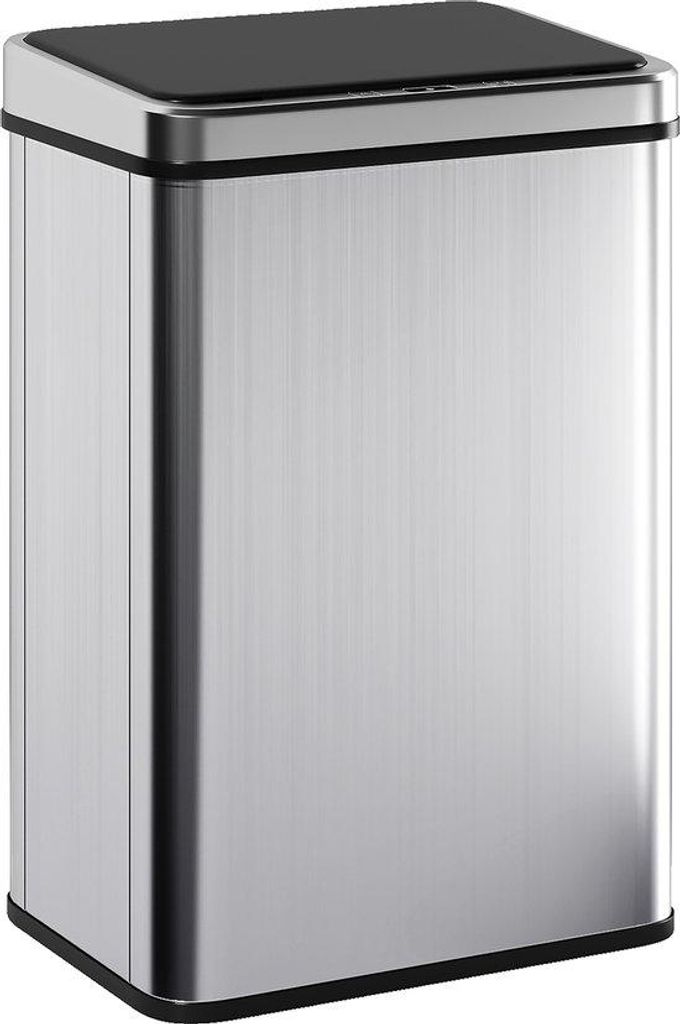 Abfallbehälter mit Bewegungssensor, 40 l, Edelstahl, automatischer Abfallbehälter mit weichschließendem Deckel und Bewegungssensor, 35,5 x 26 x ...