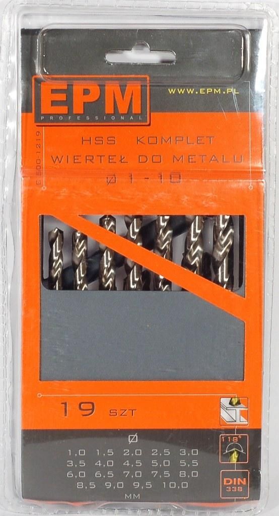 HSS-Bohrerset für Metall 1–10 mm, 19-teilig – E-500-1219
