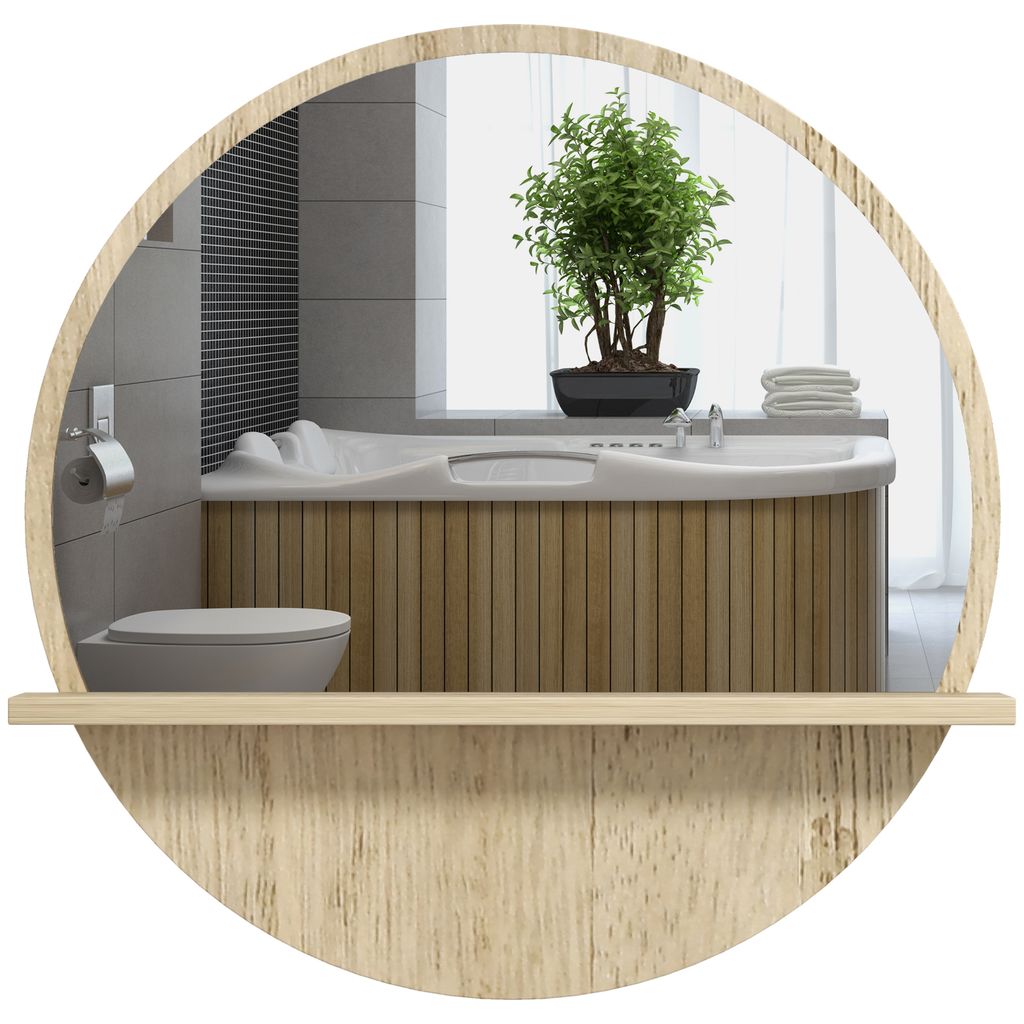 kleankin Miroir rond mural de salle de bain miroir avec Image du produit 