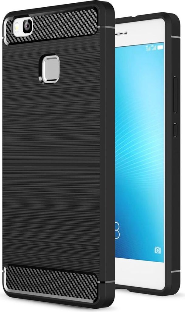 Huawei P9 Lite TPU Case Carbon Fiber Optik Brushed Schutz Hülle Schwarz