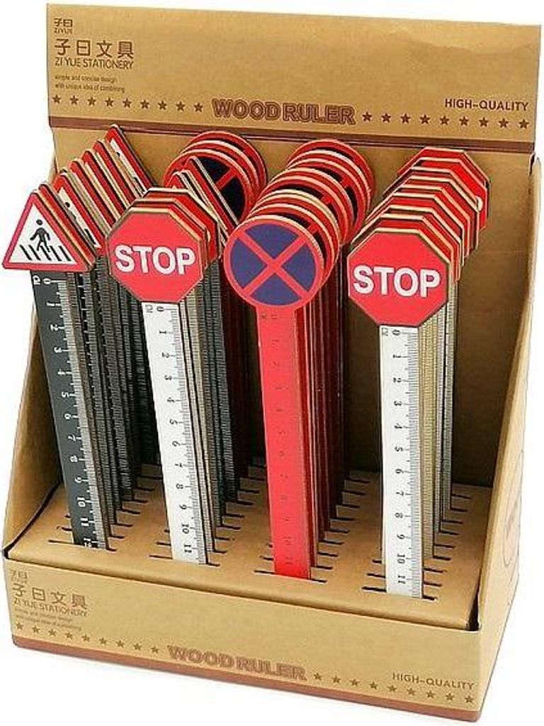 Lineal 12cm Verkehrsschild (36 Stück) (Lineale und Schrein)