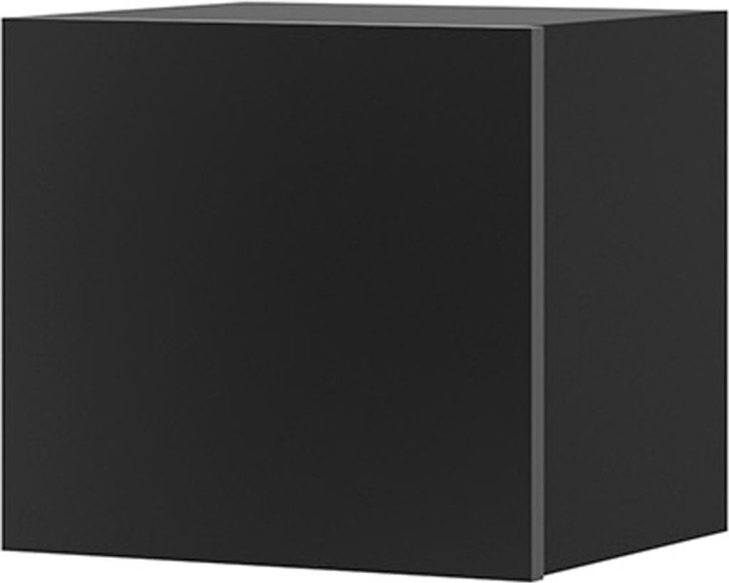 Hängeschrank CALABRINI C-03 Schrank 34x34 cm Wandschrank Wandregal Regal Regalschrank Wohnzimmer Grifflos Modern (Schwarz / Schwarz Hochglanz)