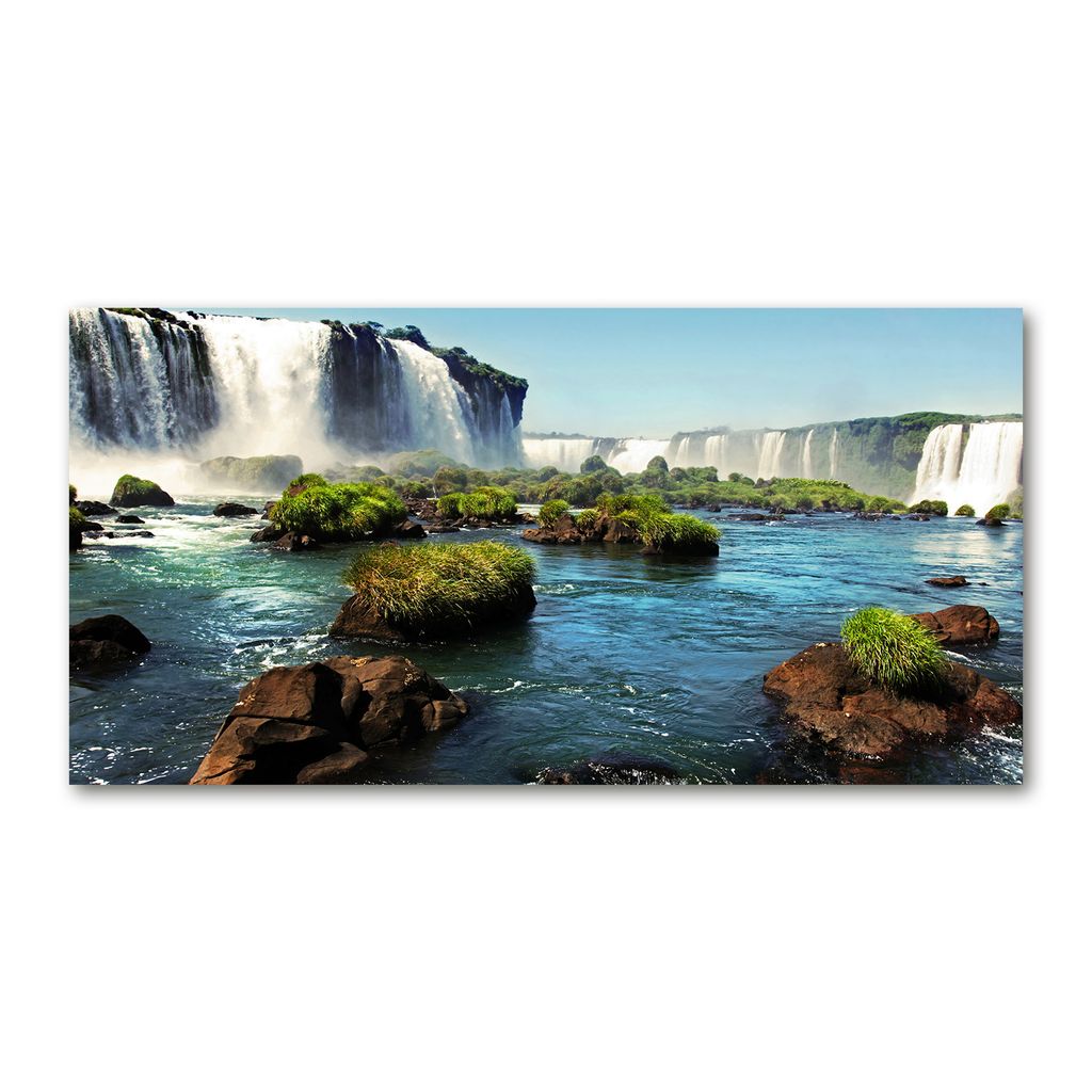 Glasbilder 100x50 Wandbild Druck auf Glas Wasserfall Landschaft