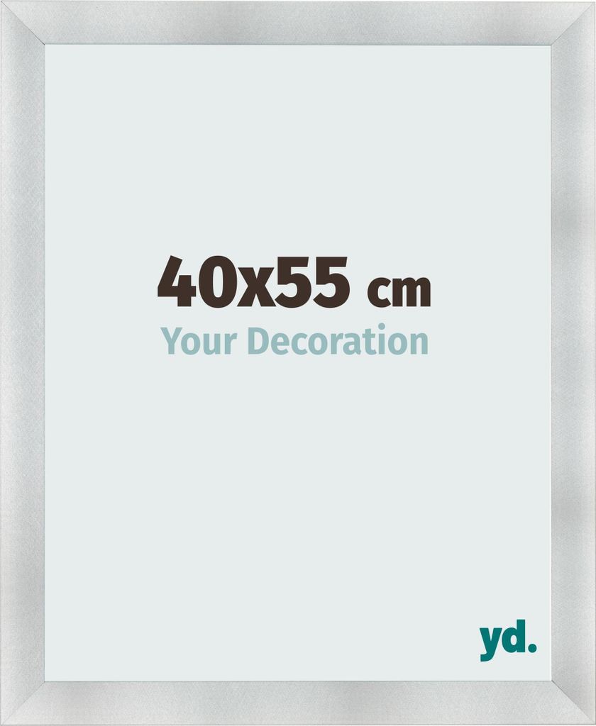 Bilderrahmen, 40x55 cm, Aluminium Gebürstet, MDF, Pisa