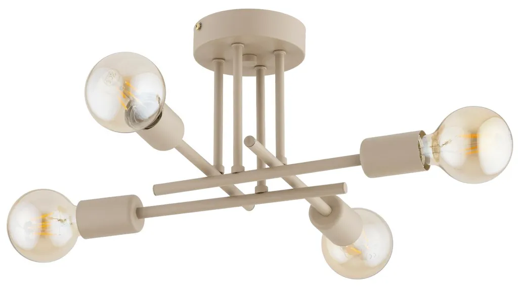 Suspension DAKAR beige Alfa 4xE27 bras croisés en métal 20x41x41 cm