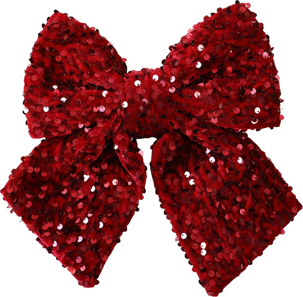 Weihnachtsschleife, rot-grünes Band, Paillettenschleife für Fenster und Türen, Geschenkverpackung, festliche Weihnachtsdekoration