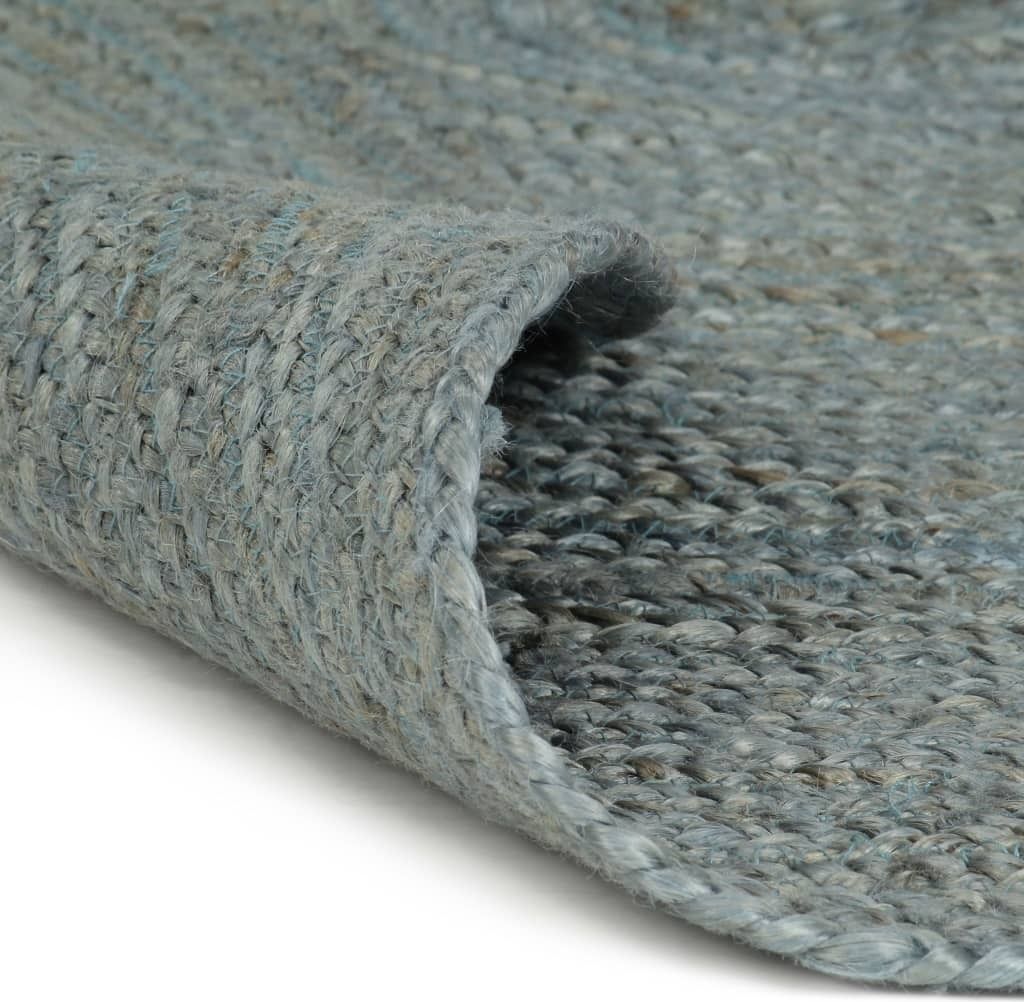 "Winteraktion" Teppich Handgefertigt Jute Rund 90 cm Olivgrün - Designerteppiche CC105