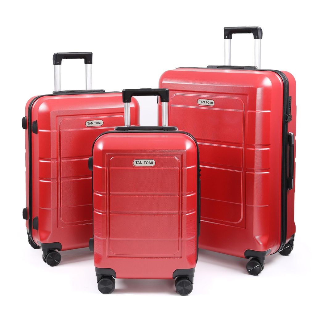 Kofferset Hartschale Trolley Koffer Leicht Reisekoffer ABS Erweiterbar Haltbar, Mit Zahlenschloss Trolley Handgepäck Große Kapazität 4 Rollen