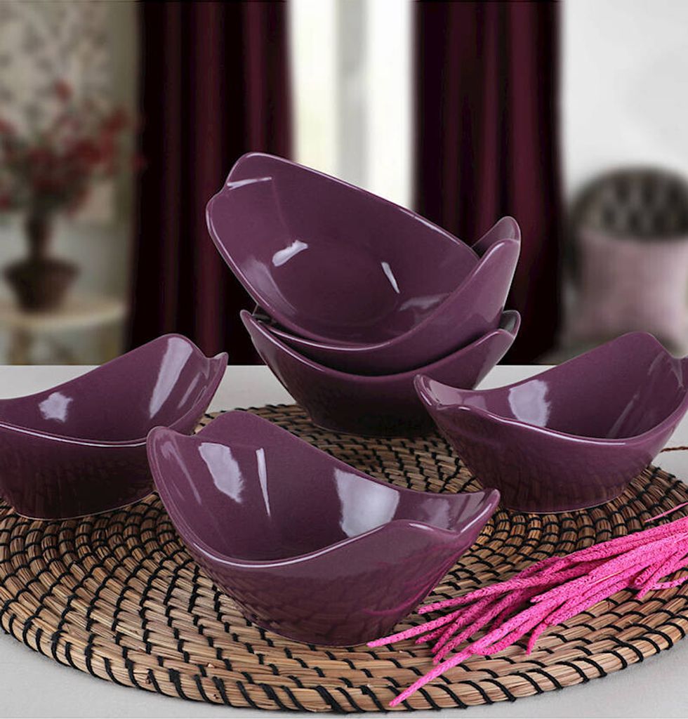 Hermia Concept, ST492006F498A000000MACD100, Schalen, Keramikschüssel-Set (6-teilig), Lila, Keramik, 16 x 4,1 x 4,1 cm
