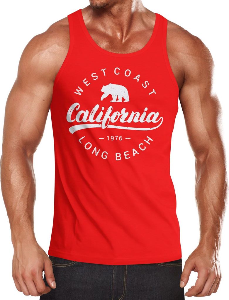 Herren Tank-Top California Republic Muskelshirt Muscle Shirt Neverless rot M