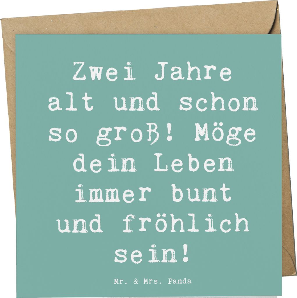 Mr. & Mrs. Panda Klappkarte Spruch 2. Geburtstag - Meeresbrise - Geschenk, zweiter, Glückwunschkarte, Kindergeburtstag, großer Meilenstein, doppe...