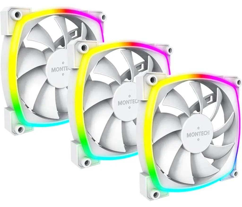 Pack Refroidissement PC Blanc MONTECH AX120 PWM ARGB pour Setup Gaming