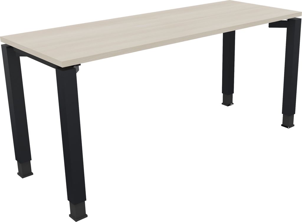 Schreibtisch Vierfuß Quadratrohr B1600xT600xH680-820 an/Akazie hell