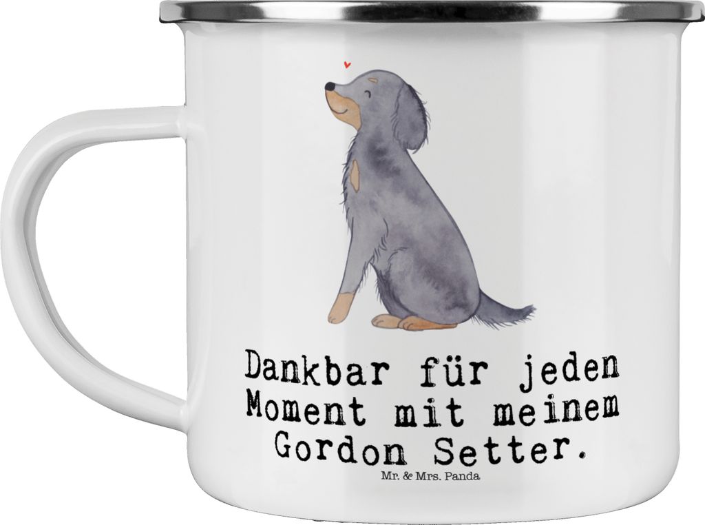 Mr. & Mrs. Panda Teetasse Gordon Setter Moment - Weiß - Geschenk, Emaille Tasse, Haferl, Kaffeepott, Reisebecher, Teebecher, Shetter, Jagdhund