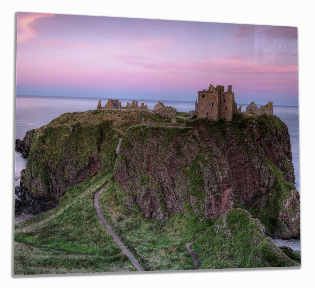 Wallario Herdabdeckplatte aus Glas, Größe 60 x 52 cm 1-teilig, Motiv Schloss am Meer