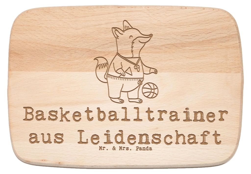 Mr. & Mrs. Panda Schneidebrett Basketballtrainer Leidenschaft - Transparent - Geschenk, Frühstücksbrettchen, Basketballer, Holzbrett, Ballsport, ...