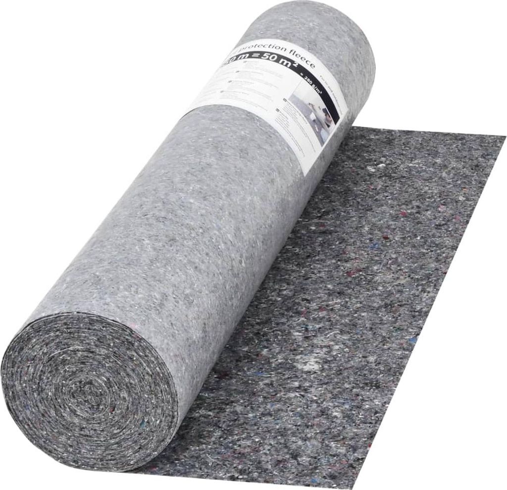 vidaXL Nekĺzavý maliarsky fleece 50 m 280 g/m² Sivá Obrázok produktu 