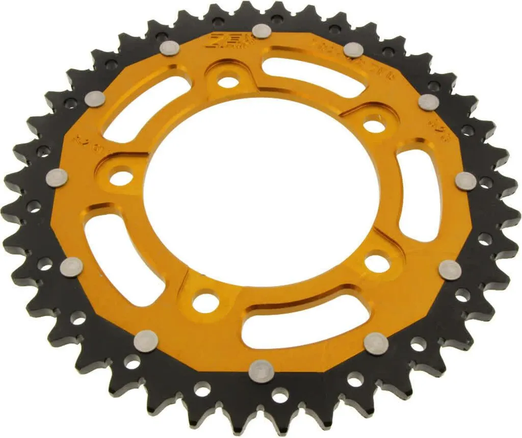 Couronne arrière ZF 42 dents Pitch 525 Black Gold pour moto Aprilia