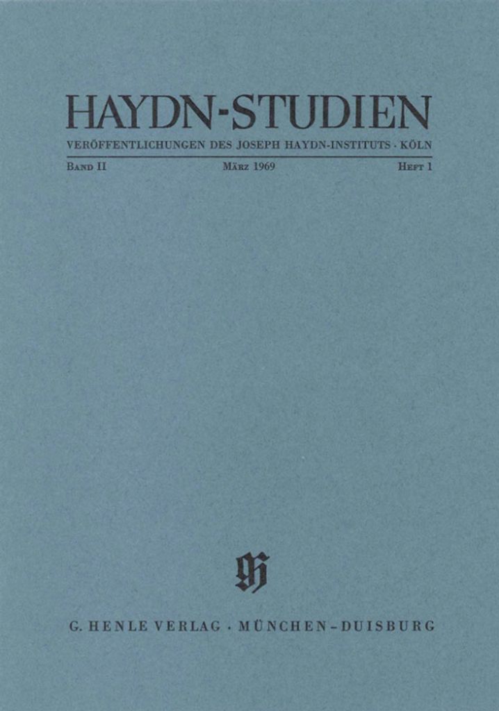 Haydn-Studien Band 2 Teil 1