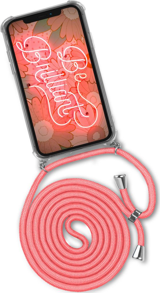 TWIST-Case + TWIST-Cord für iPhone 12 mini, Farbe:Kooky Flamingo (Silber)